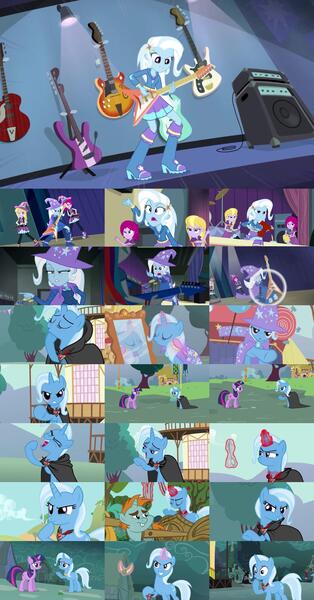 Size: 960x1832 | Tagged: safe, derpibooru import, screencap, fuchsia blush, lavender lace, snails, snips, trixie, twilight sparkle, boast busters, equestria girls, guitar centered, magic duel, rainbow rocks, alicorn amulet, guitar, right handed, trixie and the illusions