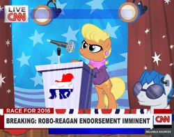 Size: 900x709 | Tagged: artist:pixelkitties, cable news network, cnn, derpibooru import, ms. harshwhinny, news, politics, safe, votehorse