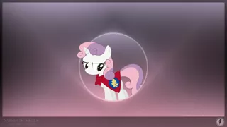 Size: 3840x2160 | Tagged: artist:iithunderboltii, artist:spectty, cape, clothes, cutie mark crusaders, derpibooru import, logo, safe, simple, smirk, sweetie belle, vector, wallpaper