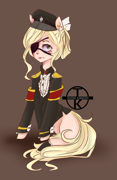 Size: 1250x1920 | Tagged: artist:takami-kinmoshi, clothes, derpibooru import, eyepatch, oc, safe, solo, uniform, unofficial characters only