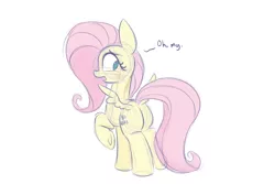 Size: 900x600 | Tagged: artist:heir-of-rick, blushing, butt wings, derpibooru import, fluttershy, plot, safe, sketch, solo