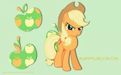 Size: 2560x1600 | Tagged: applejack, artist:alicehumansacrifice0, artist:stabzor, cutie mark, derpibooru import, safe, smirk, vector, wallpaper