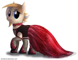 Size: 2600x2000 | Tagged: artist:stinkehund, clothes, collar, corset, derpibooru import, dress, female, fishnets, fluffy, oc, oc:sepia tone, safe, slime, stockings, tentacles, unofficial characters only