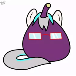 Size: 750x750 | Tagged: safe, derpibooru import, ponified, object pony, original species, pony, fig, fruit, glasses, ms paint, op is a fig, silly, solo, stupidity