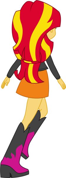 Size: 5000x13385 | Tagged: safe, artist:nano23823, derpibooru import, sunset shimmer, equestria girls, .svg available, absurd resolution, back, boots, clothes, leather jacket, leaving, raised leg, rear view, simple background, skirt, solo, transparent background, vector, walking