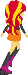 Size: 5000x13385 | Tagged: safe, artist:nano23823, derpibooru import, sunset shimmer, equestria girls, .svg available, absurd resolution, back, boots, clothes, leather jacket, leaving, raised leg, rear view, simple background, skirt, solo, transparent background, vector, walking
