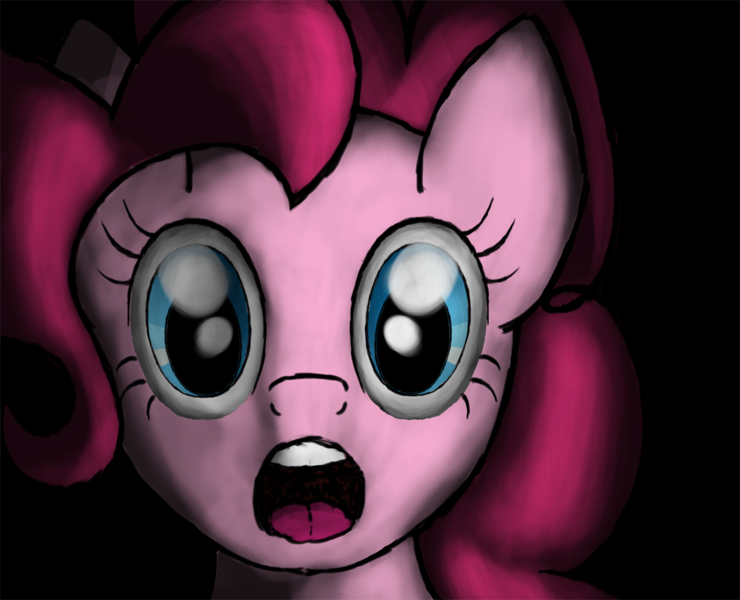 Size: 987x800 | Tagged: safe, artist:ritorical, derpibooru import, pinkie pie, darkness, portrait, solo