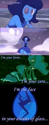 Size: 802x2048 | Tagged: artist:90sigma, artist:zoisitesarugaki, crossover, crossover shipping, derpibooru import, dream, dream walker luna, evanescence, implied shipping, lapis lazuli (steven universe), lyrics, photoshop, princess luna, safe, smashing pumpkins, song reference, steven universe