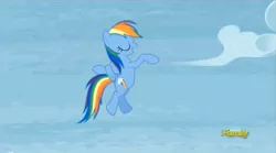 Size: 1501x835 | Tagged: safe, derpibooru import, screencap, rainbow dash, pegasus, pony, rarity investigates, cute, dancing, dashabetes, egyptian dance, eyes closed, female, mare, walk like an egyptian