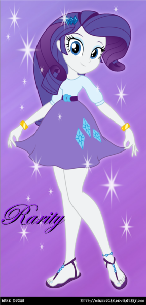 Size: 602x1252 | Tagged: safe, artist:mikedugan, derpibooru import, rarity, equestria girls, anklet, beautiful, belt, blue eyes, bracelet, clothes, curtsey, cute, dress, feet, jewelry, legs, looking at you, nail polish, purple hair, raribetes, sandals, skirt, solo, toe ring, toenails, woman