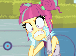 Size: 621x460 | Tagged: safe, derpibooru import, screencap, rarity, sour sweet, equestria girls, friendship games, angry, animated, eyelid pull, faic, frown, frustrated, frustration, glare, gloves, gritted teeth, rage, solo, sour rage, stressed, wide eyes