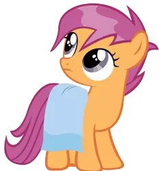 Size: 4350x4695 | Tagged: absurd resolution, artist:sofunnyguy, derpibooru import, safe, scootaloo, simple background, solo, towel, transparent background, vector, wet mane