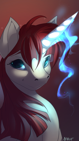 Size: 1080x1920 | Tagged: artist:noben, beautiful, cute, derpibooru import, faustabetes, glowing horn, looking at you, magic, oc, oc:fausticorn, portrait, safe, smiling, solo, unofficial characters only