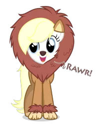 Size: 2500x3235 | Tagged: artist:vectorfag, aryan, aryanbetes, aryan pony, big cat, clothes, costume, cute, derpibooru import, female, lion, nazipone, oc, oc:aryanne, rawr, safe, scare master, simple background, solo, trace, transparent background, unofficial characters only, vector