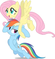 Size: 573x626 | Tagged: artist:ahumeniy, derpibooru import, fluttershy, may the best pet win, rainbow dash, safe, simple background, svg, .svg available, transparent background, vector