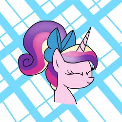 Size: 1770x1770 | Tagged: artist:lortstreet54, bow, cute, cutedance, derpibooru import, eyes closed, hair bow, ponytail, portrait, princess cadance, safe, smiling, solo, teen princess cadance, younger