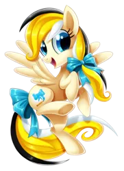 Size: 1416x1954 | Tagged: safe, artist:centchi, derpibooru import, oc, oc:sacred dreams, unofficial characters only, pegasus, pony, bow, female, flying, hair bow, looking at you, mare, obtrusive watermark, open mouth, simple background, smiling, solo, spread wings, tail bow, transparent background, wings