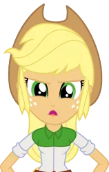 Size: 6000x9516 | Tagged: safe, artist:luckreza8, derpibooru import, applejack, equestria girls, friendship games, .svg available, absurd resolution, clothes, cowboy hat, freckles, hat, inkscape, looking at you, open mouth, simple background, solo, stetson, talking, transparent background, upper body, vector