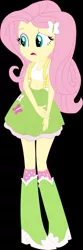 Size: 786x2356 | Tagged: safe, artist:sketchmcreations, derpibooru import, edit, fluttershy, equestria girls, backpack, belly button, black background, boots, clothes, high heel boots, midriff, simple background, skirt, solo