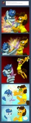 Size: 600x2332 | Tagged: artist:crazynutbob, balloon, balloon popping, balloon swords, cheese sandwich, comic, dark background, derpibooru import, fight, :i, party favor, pop, safe, shadows, sword fight, unnecessarily intense, you win