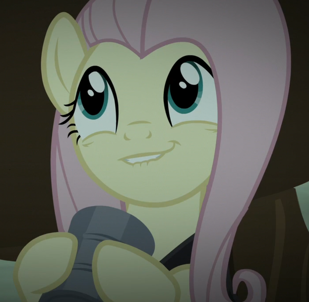 Size: 1050x1028 | Tagged: safe, derpibooru import, screencap, fluttershy, pegasus, pony, scare master, cropped, cute, female, hnnng, lip bite, mare, shyabetes, solo, tea party of doom, tin can