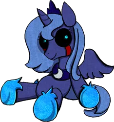 Size: 600x640 | Tagged: adoracreepy, alicorn, artist:kaizerin, black sclera, blood, creepy, cute, derpibooru import, filly, loony luna, princess luna, s1 luna, safe, simple background, solo, transparent background