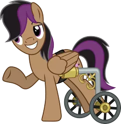 Size: 1740x1787 | Tagged: safe, artist:jaybugjimmies, derpibooru import, stellar eclipse, pegasus, pony, trade ya, handicapped, male, raised hoof, simple background, solo, stallion, transparent background, vector, wheelchair