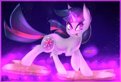 Size: 1280x868 | Tagged: artist:missrenakitsune, derpibooru import, ear fluff, fluffy, glowing horn, safe, solo, twilight sparkle