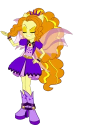 Size: 4966x6966 | Tagged: safe, artist:jakeneutron, derpibooru import, adagio dazzle, equestria girls, rainbow rocks, absurd resolution, amulet, clothes, eyes closed, fin wings, flash puppet, hand on hip, high heel boots, necklace, ponied up, pony ears, solo, spikes, welcome to the show, wings, wristband