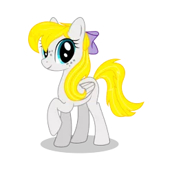 Size: 6500x6500 | Tagged: safe, artist:dolphinfox, derpibooru import, oc, oc:caramel splash, unofficial characters only, pegasus, pony, absurd resolution, bow, cute, freckles, hair bow, simple background, solo, transparent background, vector