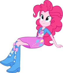 Size: 1739x2012 | Tagged: safe, derpibooru import, edit, pinkie pie, equestria girls, balloon, belly button, boots, clothes, high heel boots, midriff, skirt