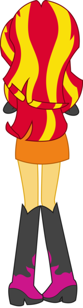 Size: 1988x7300 | Tagged: safe, artist:illumnious, derpibooru import, sunset shimmer, equestria girls, .ai available, absurd resolution, back, clothes, leather jacket, rear view, simple background, skirt, solo, transparent background, vector