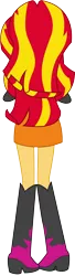 Size: 1988x7300 | Tagged: safe, artist:illumnious, derpibooru import, sunset shimmer, equestria girls, .ai available, absurd resolution, back, clothes, leather jacket, rear view, simple background, skirt, solo, transparent background, vector