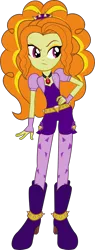 Size: 2460x6450 | Tagged: safe, artist:jakeneutron, derpibooru import, adagio dazzle, equestria girls, rainbow rocks, absurd resolution, amulet, belt, boots, clothes, diamonds, fingerless gloves, flash puppet, gloves, high heel boots, music notes, necklace, raised eyebrow, shoes, simple background, solo, spikes, transparent background, vector
