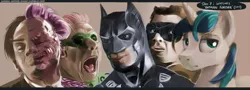 Size: 1280x462 | Tagged: artist:gsphere, batman, batman forever, crossover, dc comics, derpibooru import, jim carrey, robin, safe, shining armor, shining armor does something i also did today, the riddler, tommy lee jones, two-face, val kilmer