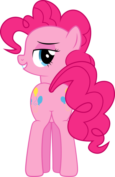 Size: 6378x9801 | Tagged: absurd resolution, .ai available, artist:mrcabezon, bedroom eyes, both cutie marks, derpibooru import, featureless crotch, female, pinkie pie, plot, show accurate, simple background, solo, solo female, suggestive, transparent background, vector