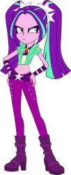 Size: 1280x3147 | Tagged: safe, artist:abealy2, artist:imperfectxiii, derpibooru import, edit, vector edit, aria blaze, equestria girls, rainbow rocks, amulet, belly button, clothes, hand on hip, high heel boots, midriff, moody, necklace, simple background, solo, transparent background, vector, wristband