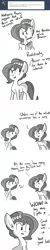 Size: 806x4030 | Tagged: safe, artist:tjpones, derpibooru import, oc, oc:brownie bun, unofficial characters only, earth pony, pony, horse wife, ask, impending doom, magazine, monochrome, multiverse, scrunchy face, self ponidox, tumblr