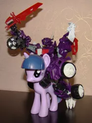 Size: 1500x2009 | Tagged: action pose, beast hunters, derpibooru import, funko, irl, photo, riding, safe, shockwave, sword, toy, toy pony cavalry, transformers, transformers prime, twilight sparkle