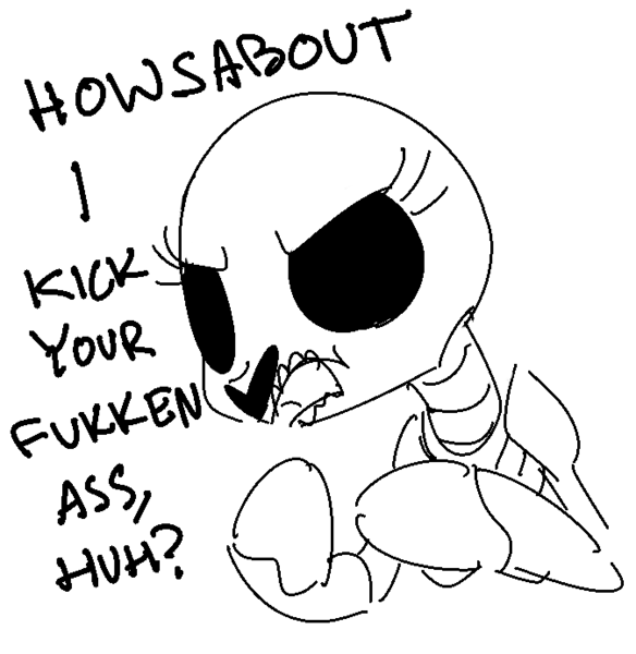 Size: 673x692 | Tagged: angry, artist:nobody, derpibooru import, how about i slap your shit, monochrome, safe, simple background, skeleton, skeleton pony, solo, threatening, vulgar, white background