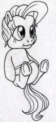 Size: 483x1051 | Tagged: safe, artist:colossalstinker, derpibooru import, oc, unofficial characters only, pony, baby, baby pony, g3, g3.5, monochrome, traditional art