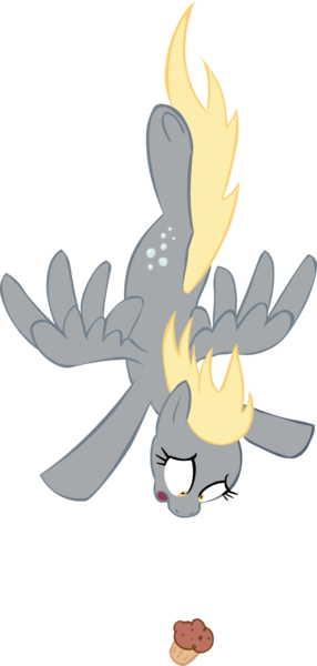 Size: 571x1200 | Tagged: safe, artist:colossalstinker, derpibooru import, derpy hooves, pegasus, pony, falling, female, mare, muffin, simple background, solo, transparent background, vector