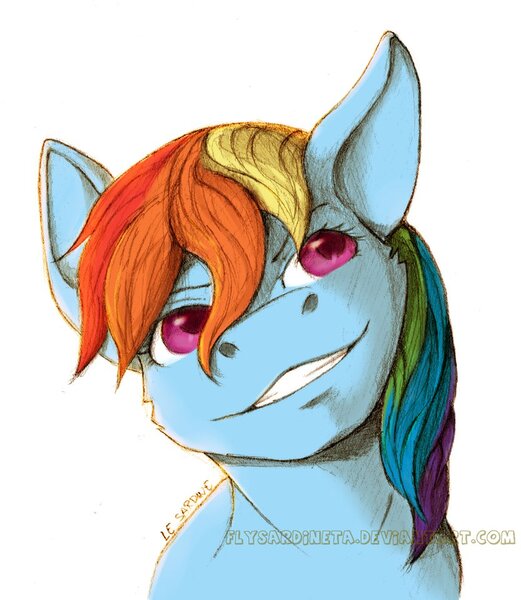 Size: 833x959 | Tagged: safe, artist:flysardineta, derpibooru import, rainbow dash, pegasus, pony, solo