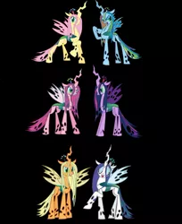 Size: 808x989 | Tagged: applejack, artist:oliwia2514, changeling, changelingified, changeling mane six, changeling queen, changeling six, dashling, derpibooru import, fanfic:changelings of harmony, female, flutterling, fluttershy, mane six, palette swap, pinkie pie, queen applejack, queen chrysalis, queen fluttershy, queen pinkie, queen pinkie pie, queen rainbow, queen rainbow dash, queen rarity, queen twilight, rainbow dash, rarity, safe, sextet, species swap, twilight sparkle