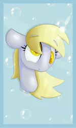 Size: 2880x4800 | Tagged: safe, artist:thederpyenthusiast, derpibooru import, derpy hooves, pegasus, pony, bubble, female, mare, portrait, solo