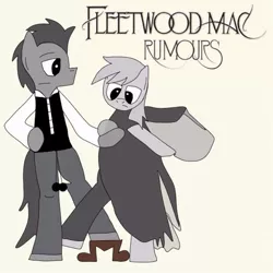 Size: 894x894 | Tagged: safe, artist:rubengr98, derpibooru import, derpy hooves, doctor whooves, time turner, pony, album, digital art, fanart, fleetwood mac, male, parody, ponified album cover, rumours, stallion