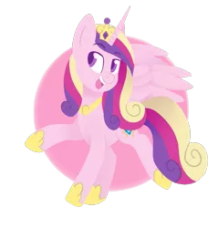 Size: 841x880 | Tagged: artist:aniowo, derpibooru import, princess cadance, safe, smiling, solo, spread wings