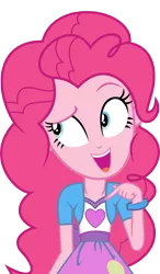 Size: 6000x10288 | Tagged: safe, artist:luckreza8, derpibooru import, pinkie pie, equestria girls, friendship games, .svg available, absurd resolution, clothes, inkscape, open mouth, raised eyebrow, simple background, skirt, solo, transparent background, vector, wristband