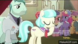 Size: 320x180 | Tagged: animated, coco pommel, derpibooru import, late show, made in manehattan, method mares, on stage, raspberry beret, safe, screencap, stardom