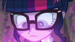 Size: 644x362 | Tagged: safe, derpibooru import, screencap, sci-twi, twilight sparkle, equestria girls, friendship games, animated, close-up, device, eyes, glasses, magic capture device, reflection, solo